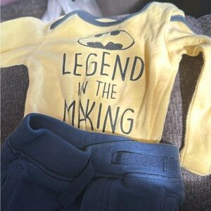 Boys Batman outfit shorts and onesie set